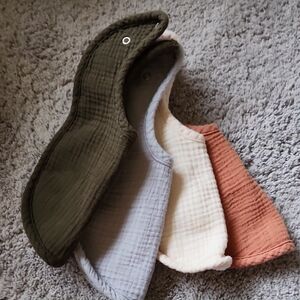 Set of Four Baby Bibs in Earth Tones